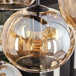 Suspension - Verre Apedo Ambre, 6 lumières