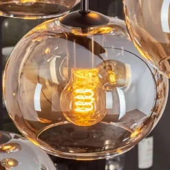 Suspension - Verre Apedo Ambre, 6 lumières