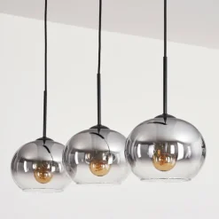 Suspension - Verre Apedo Clair, Fumé, 3 lumières