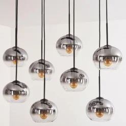 Suspension - Verre Apedo Clair, Fumé, 8 lumières