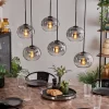 Suspension - Verre Apedo Clair, Fumé, 6 lumières