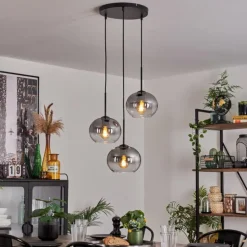 Suspension - Verre Apedo Clair, Fumé, 3 lumières