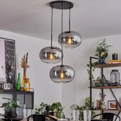 Suspension - Verre Apedo Clair, Fumé, 3 lumières