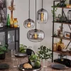 Suspension - Verre Apedo Clair, Fumé, 3 lumières