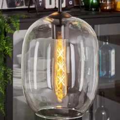 Suspension - Verre Apedo Clair, 3 lumières