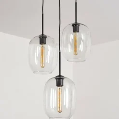 Suspension - Verre Apedo Clair, 3 lumières