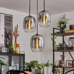Suspension - Verre Apedo Clair, Fumé, 3 lumières