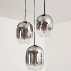 Suspension - Verre Apedo Clair, Fumé, 3 lumières
