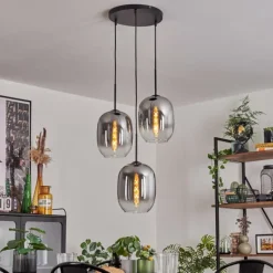 Suspension - Verre Apedo Clair, Fumé, 3 lumières