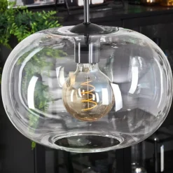 Suspension - Verre Apedo Clair, 3 lumières