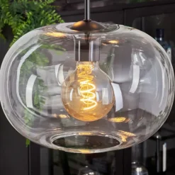Suspension - Verre Apedo Clair, 3 lumières