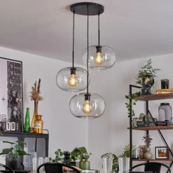 Suspension - Verre Apedo Clair, 3 lumières