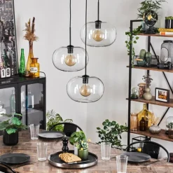 Suspension - Verre Apedo Clair, 3 lumières
