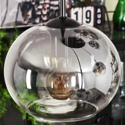 Suspension - Verre Apedo Clair, Fumé, 5 lumières