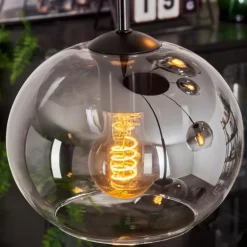 Suspension - Verre Apedo Clair, Fumé, 5 lumières