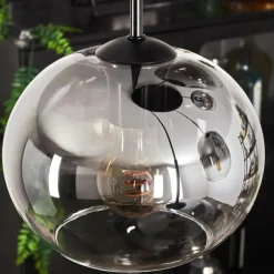 Suspension - Verre Apedo Clair, Fumé, 5 lumières