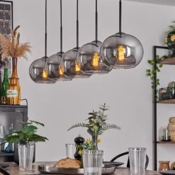 Suspension - Verre Apedo Fumé, 5 lumières