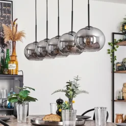 Suspension - Verre Apedo Fumé, 5 lumières