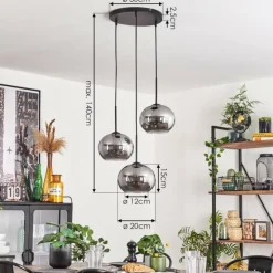 Suspension - Verre Apedo Fumé, 3 lumières