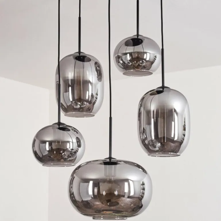 Suspension - Verre Apedo Fumé, 5 lumières
