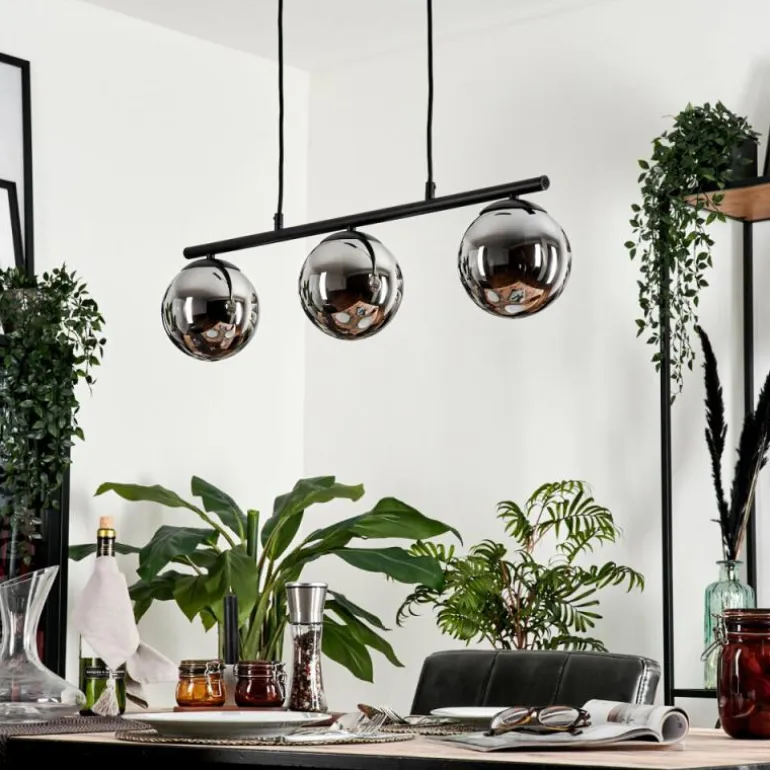 Suspension - Verre Gastor Chrome, Fumé, 3 lumières