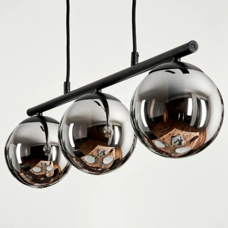 Suspension - Verre Gastor Chrome, Fumé, 3 lumières