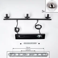 Suspension - Verre Gastor Chrome, Clair, Fumé, 3 lumières