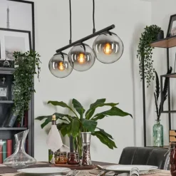 Suspension - Verre Gastor Chrome, Clair, Fumé, 3 lumières