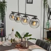 Suspension - Verre Gastor Chrome, Clair, Fumé, 4 lumières