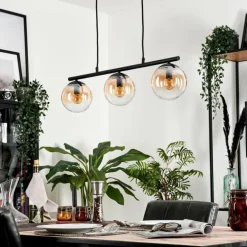 Suspension - Verre Gastor Ambre, Clair, 3 lumières