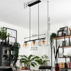 Suspension - Verre Gastor Ambre, Clair, 3 lumières
