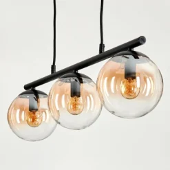 Suspension - Verre Gastor Ambre, Clair, 3 lumières