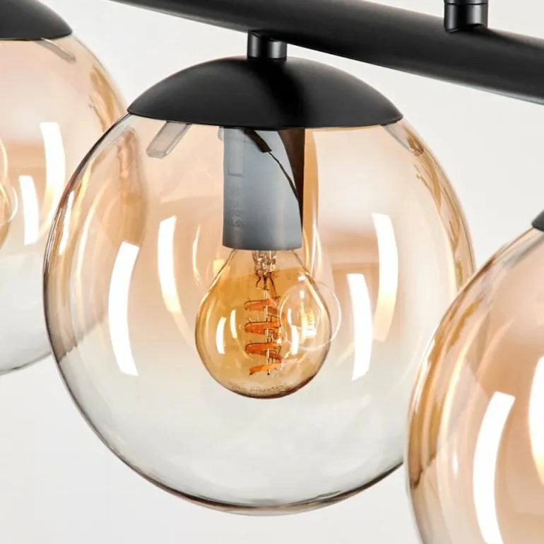 Suspension - Verre Gastor Ambre, Clair, 5 lumières