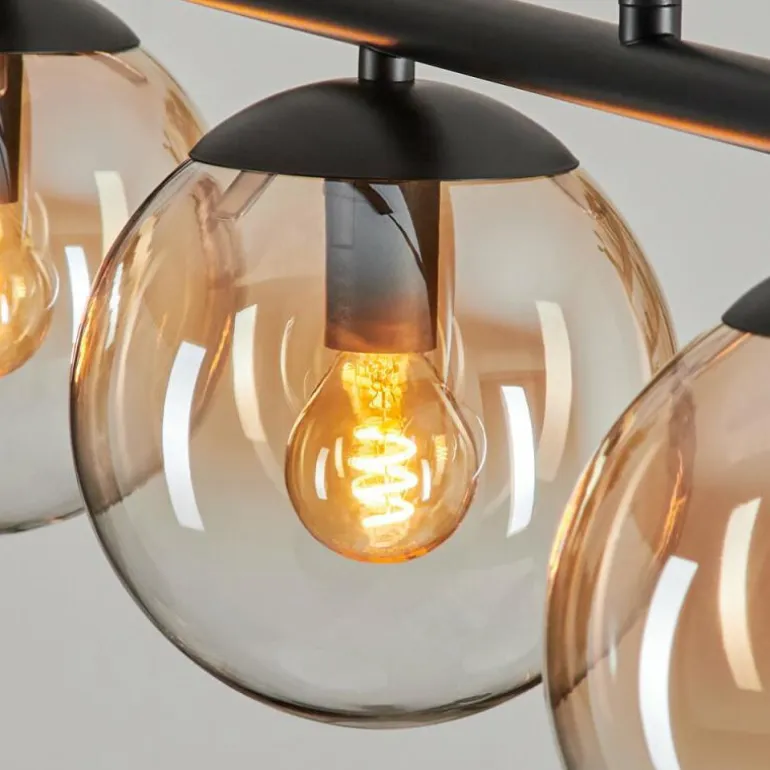 Suspension - Verre Gastor Ambre, Clair, 5 lumières