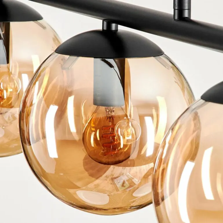Suspension - Verre Gastor Ambre, 5 lumières
