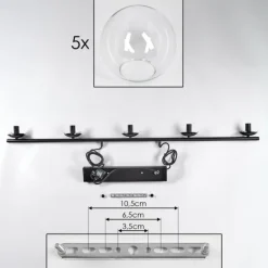 Suspension - Verre Gastor Clair, 5 lumières