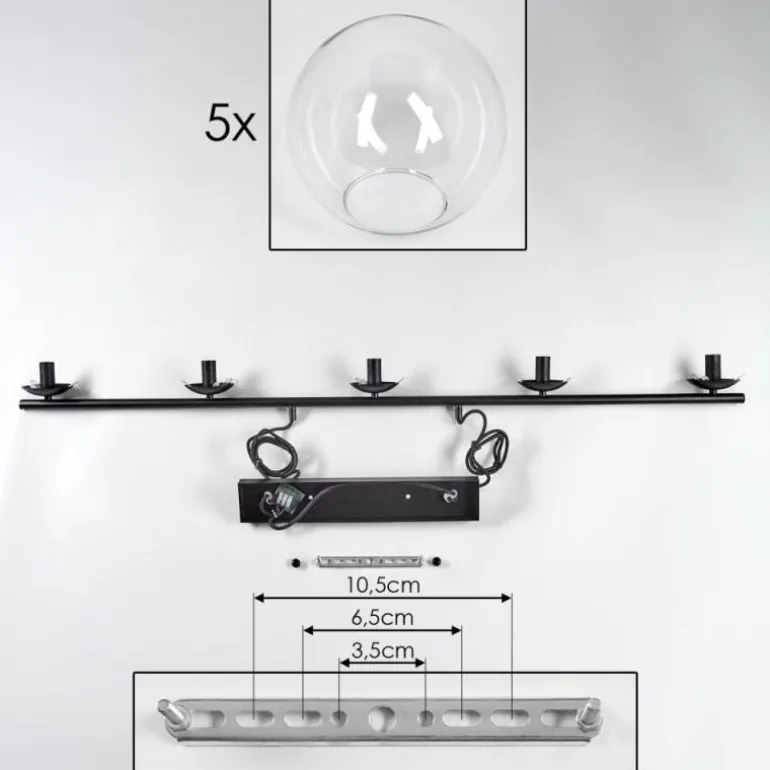 Suspension - Verre Gastor Clair, 5 lumières