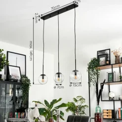 Suspension - Verre Gastor Clair, 3 lumières