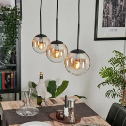Suspension - Verre Gastor Ambre, Clair, 3 lumières