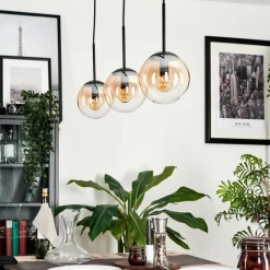 Suspension - Verre Gastor Ambre, Clair, 3 lumières