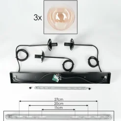 Suspension - Verre Gastor Ambre, Clair, 3 lumières