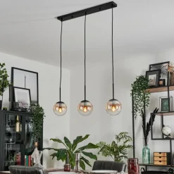 Suspension - Verre Gastor Ambre, Clair, 3 lumières