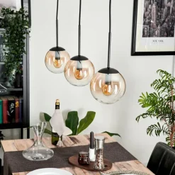 Suspension - Verre Gastor Ambre, Clair, 3 lumières