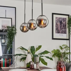 Suspension - Verre Gastor Chrome, Fumé, 3 lumières