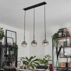Suspension - Verre Gastor Clair, Fumé, 3 lumières