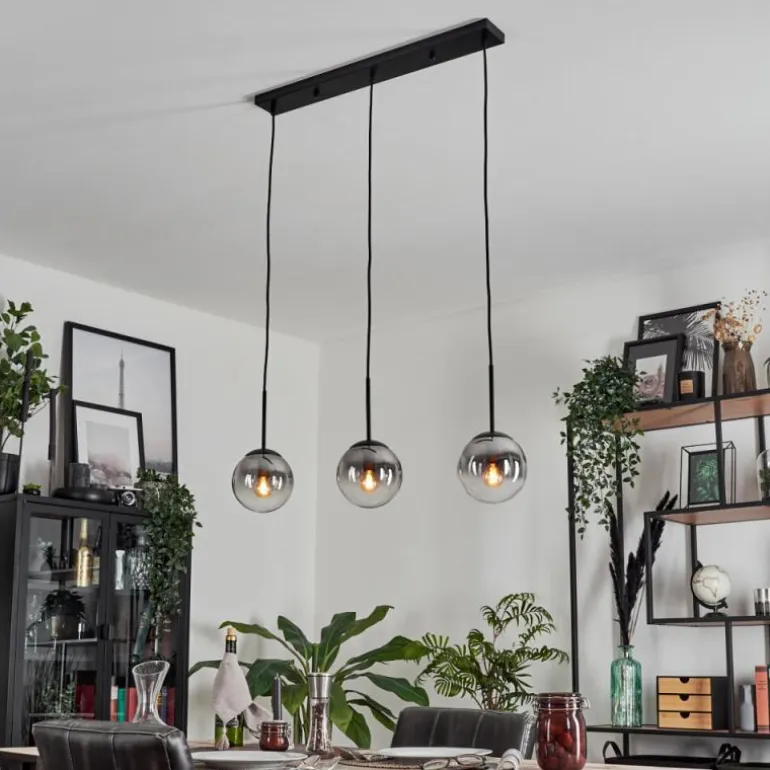 Suspension - Verre Gastor Clair, Fumé, 3 lumières