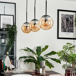 Suspension - Verre Gastor Ambre, 3 lumières