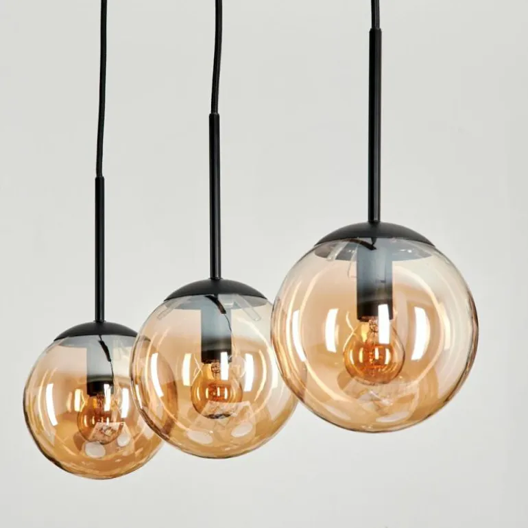 Suspension - Verre Gastor Ambre, 3 lumières