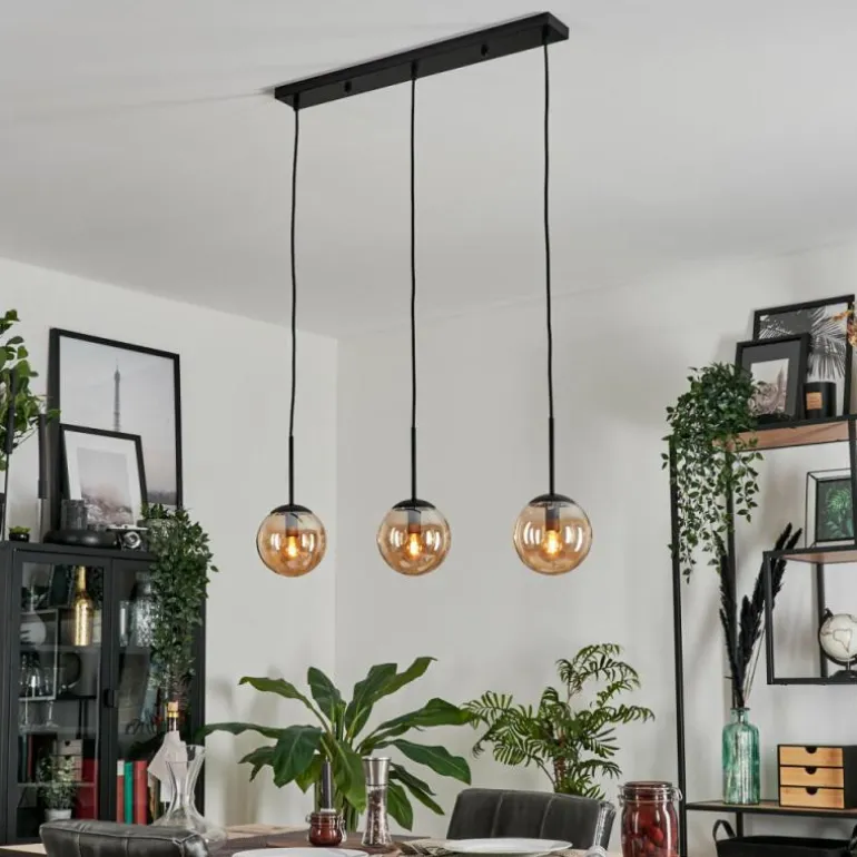 Suspension - Verre Gastor Ambre, 3 lumières