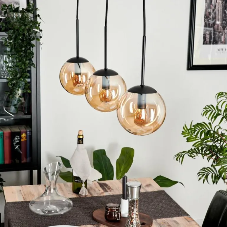 Suspension - Verre Gastor Ambre, 3 lumières